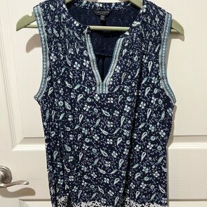 Lucky Brand Women's Navy Sleeveless Top